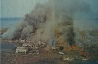 北海道南西沖地震津波での奥尻島青苗地区の大規模火災